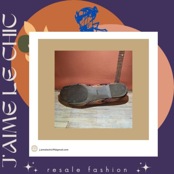 Zigi Soho Brown & Multi-Coloured Squared- Toed Flats - Picture 5 of 5